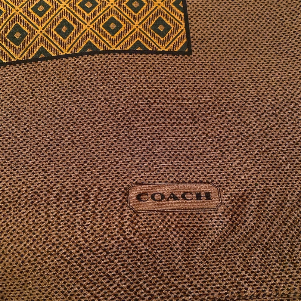 Coach Brown Shawl with Gold Geometric Accent - Picture 3 of 6